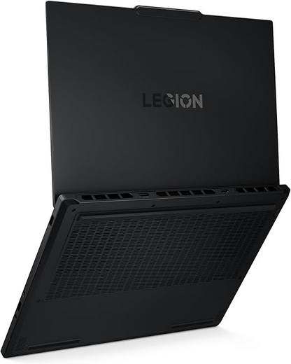 Lenovo Legion gaming laptop rear cover and vented bottom with LEGION logo, black.