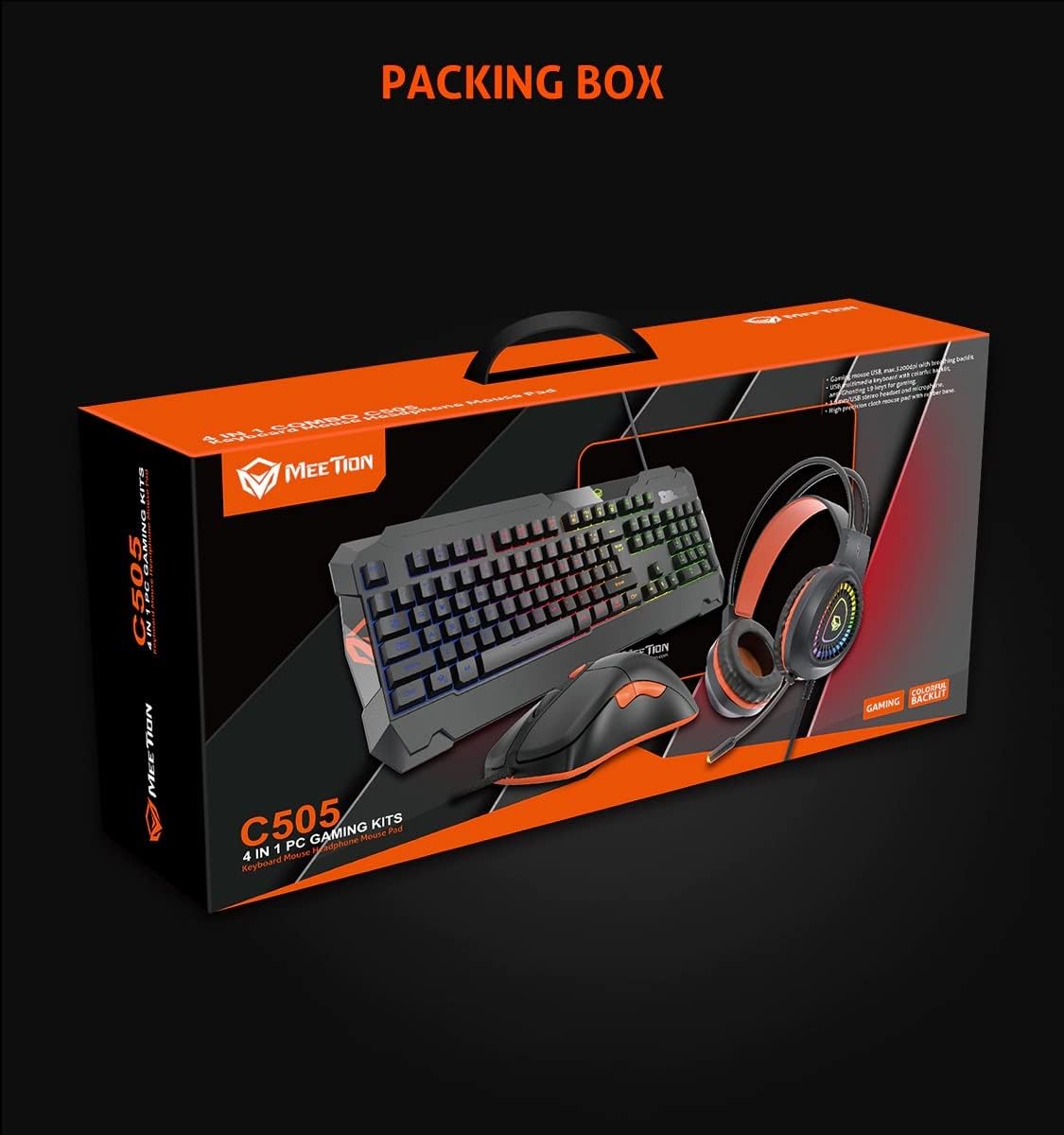 Meetion C505 4in1 Gaming Combo Keyboard, Mouse and Mouse pad with Gaming Headset