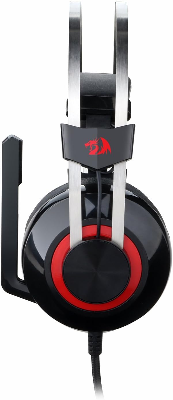 Redragon H601 TALOS 7.1 Channel Surround Stereo Gaming Headset Over Ear Headphones with Mic Individual Vibration Noise Canceling LED Light
