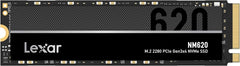 Lexar NM620 M.2 2280 NVMe SSD 256 جيجابايت حتى 3300 ميجابايت/ثانية للقراءة، وكتابة 1300 ميجابايت/ثانية 