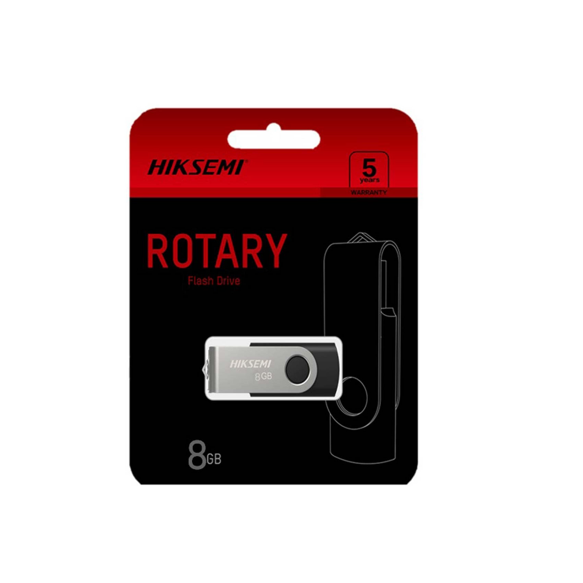 HIKSEMI 8GB USB 2.0 Rotary Pendrive Silver/Black