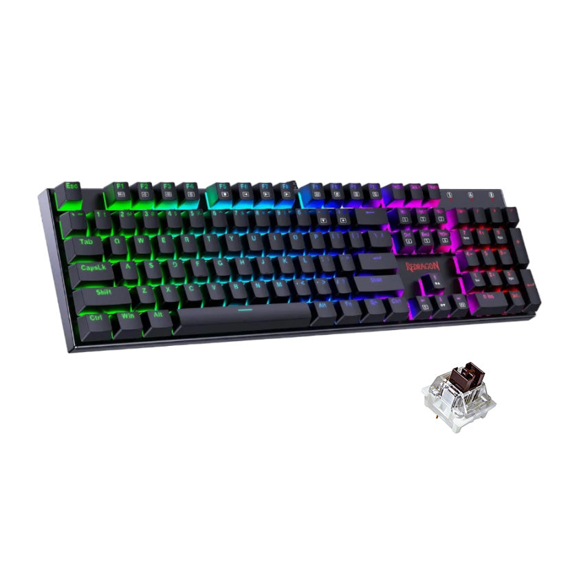 REDRAGON RUDRA K565E BROWN Switch Rainbow Backlight Mechanical Gaming Keyboard - EN/AR