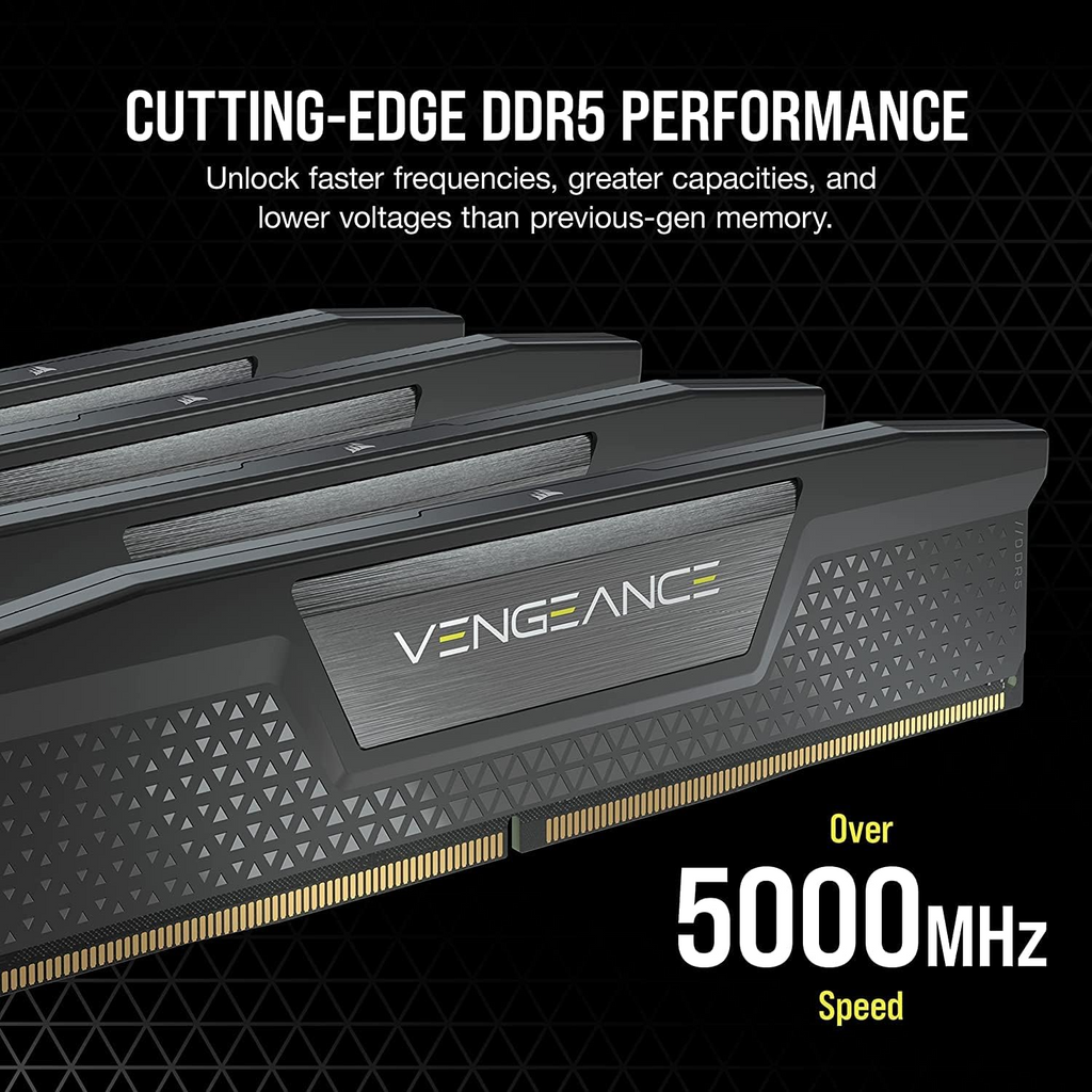 Corsair VENGEANCE 16GB (1x16GB) DDR5 DRAM 5200MT/s CL40 PC Memory - Black