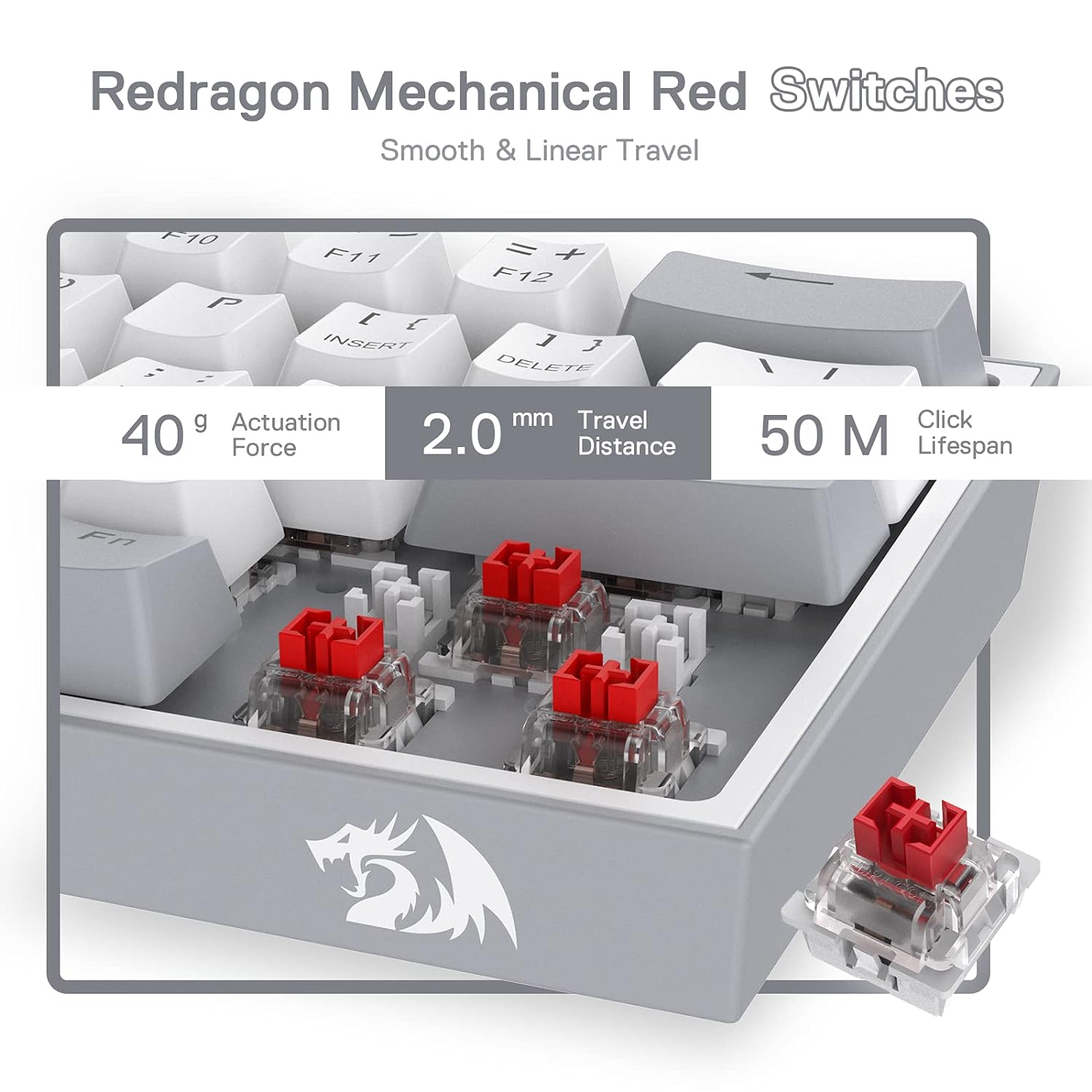 Redragon K617 Fizz 60% Wired RGB Red Switch Gaming Keyboard