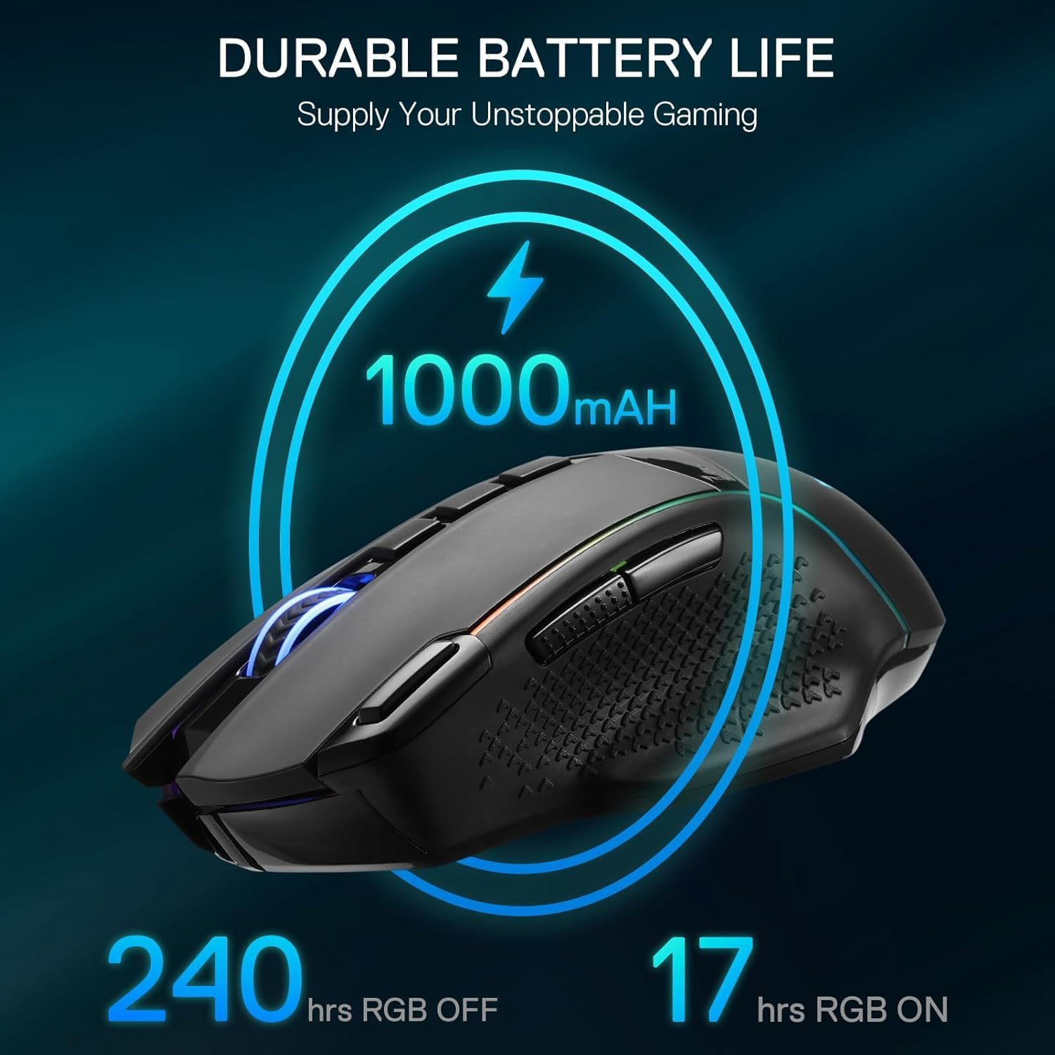 Redragon M991 RGB ENLIGHTENMENT PRO Wireless / Wired Rechargeable Gaming Mouse – 26000DPI – 9 MMO Buttons