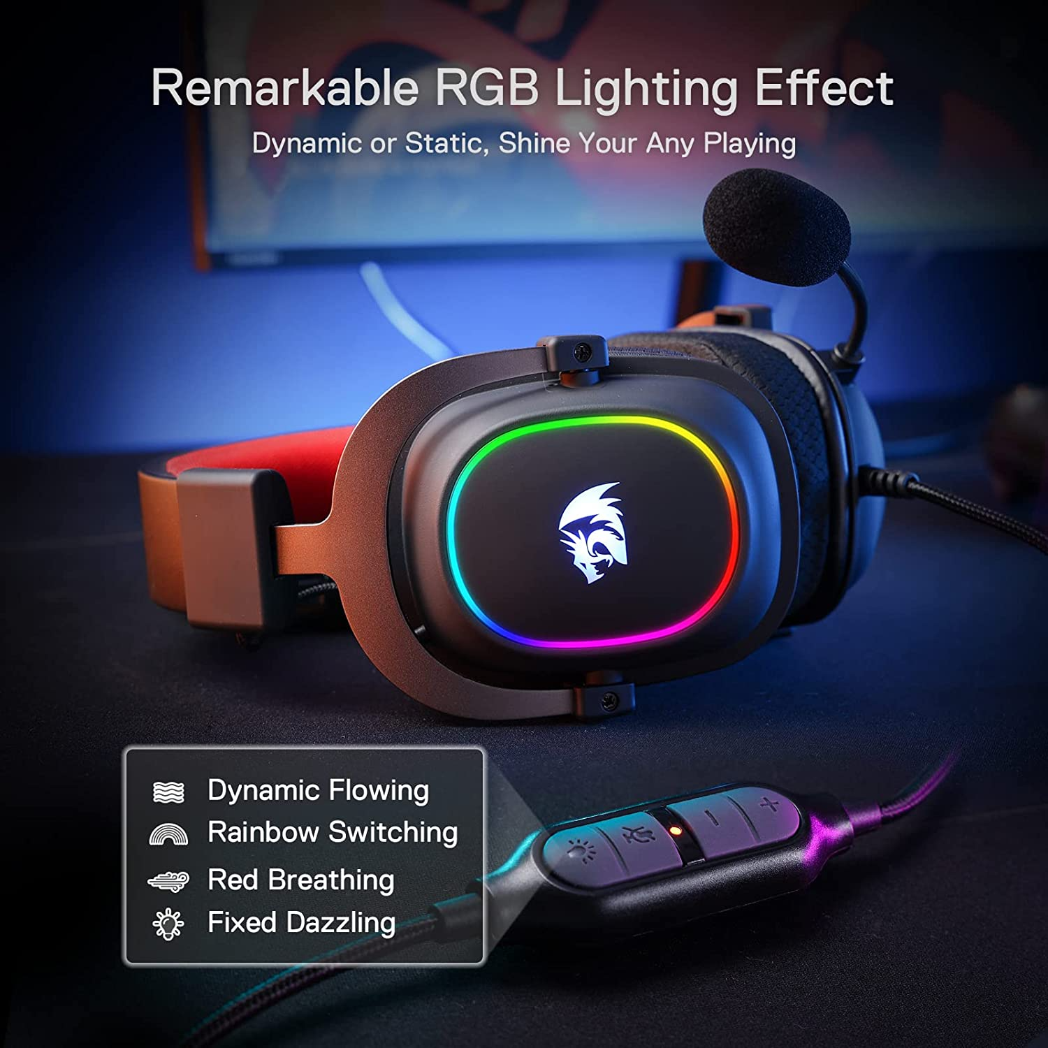 Redragon H510 RGB Zeus X USB 7.1 Gaming Headset- black
