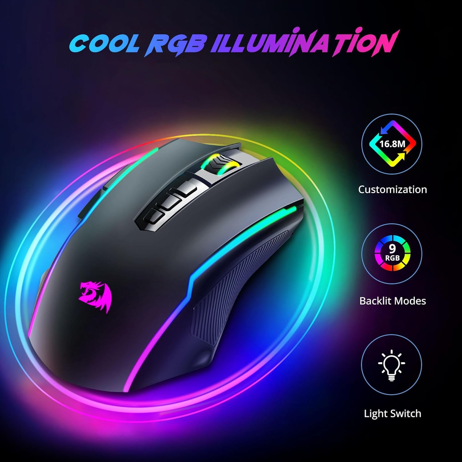 Redragon M910-KS Ranger Lite 8000 DPI Wireless Gaming Mouse
