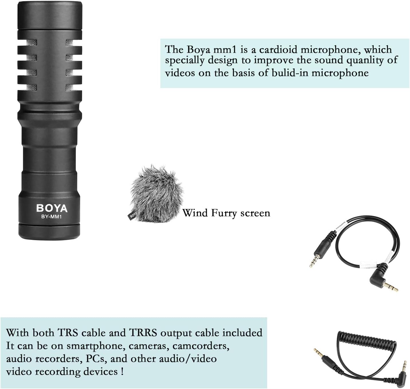 Boya by-mm1 on-camera shotgun microphone