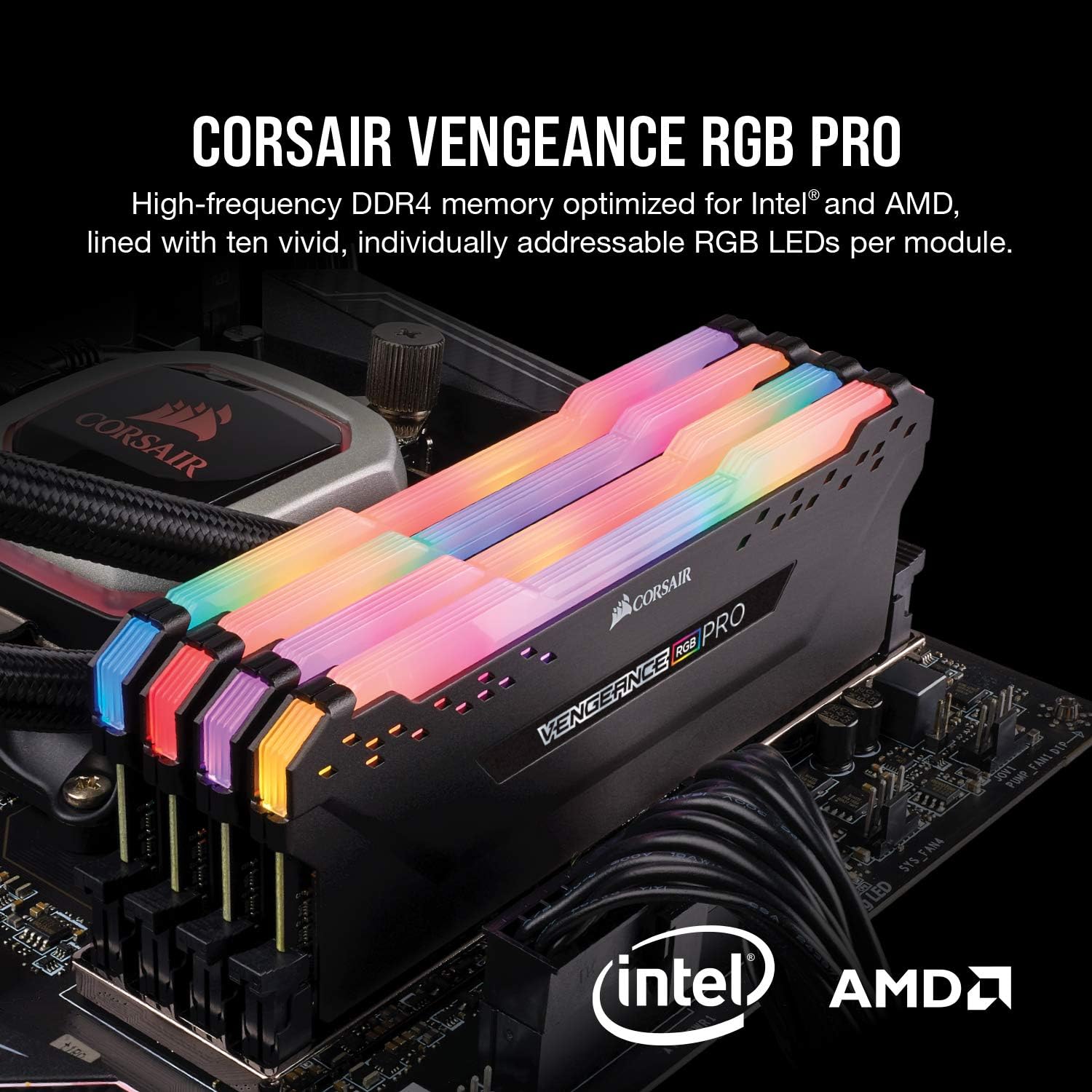 Corsair Vengeance RGB PRO 16GB (2x8) DDR4 3200MHz C16 Desktop Memory - Black