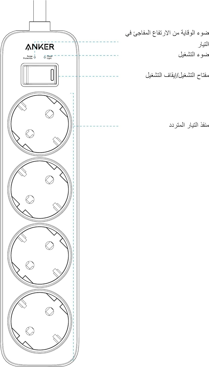 Anker 4 AC Outlet Power Strip 16A UP TO 3680W