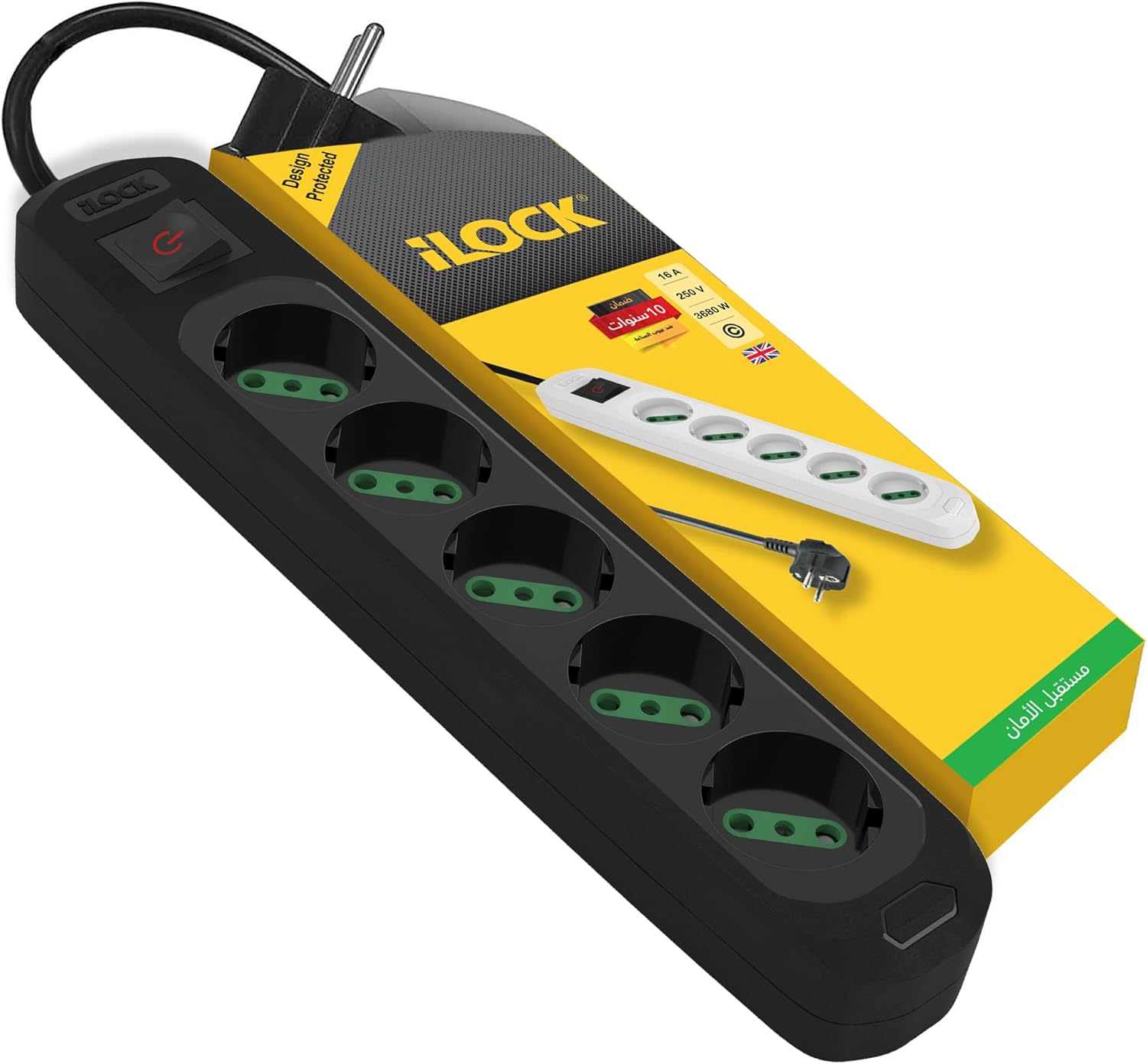 ilock 5 Outlet Power Strip 16A UP TO 3500W