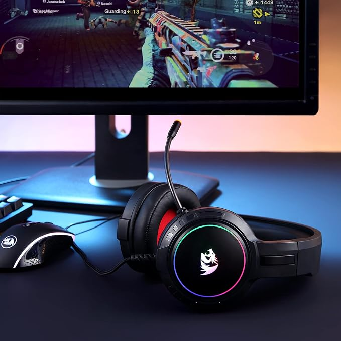 Redragon H270 MENTO RGB RGB 3.5mm Wired Gaming Headset - Black
