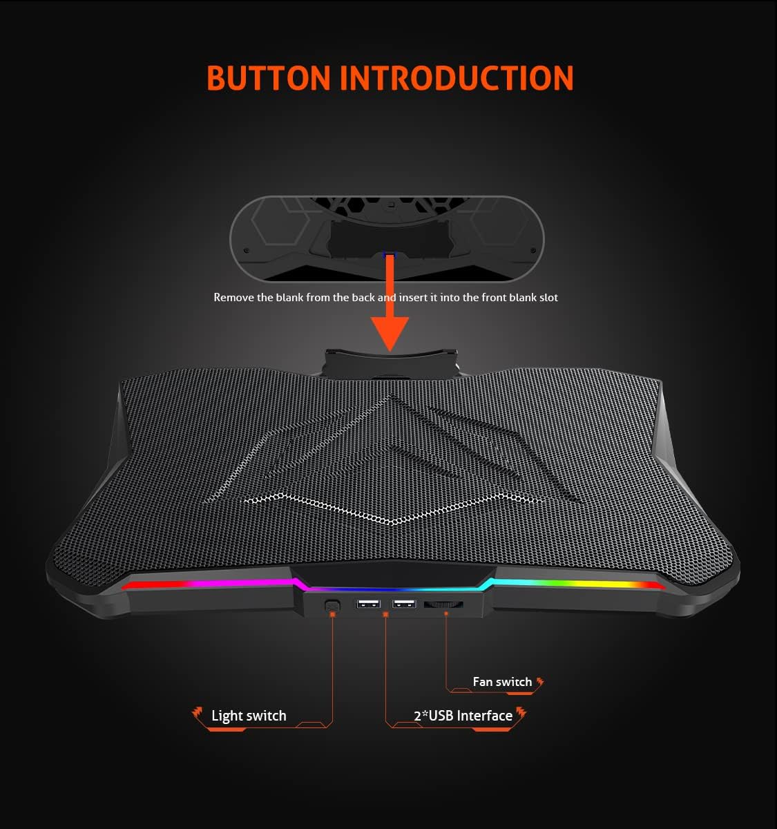 MEETION cp4040 Laptop Cooling Pad RGB