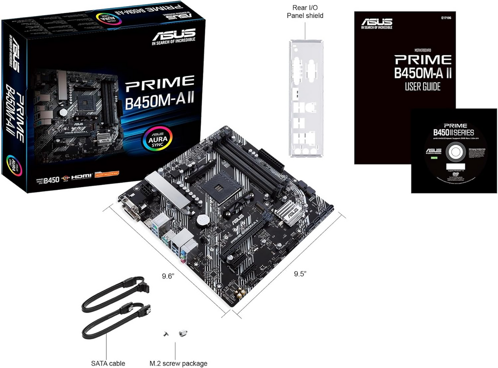 ASUS Prime B450M-A II 4X RAM Socket AM4 Motherboard