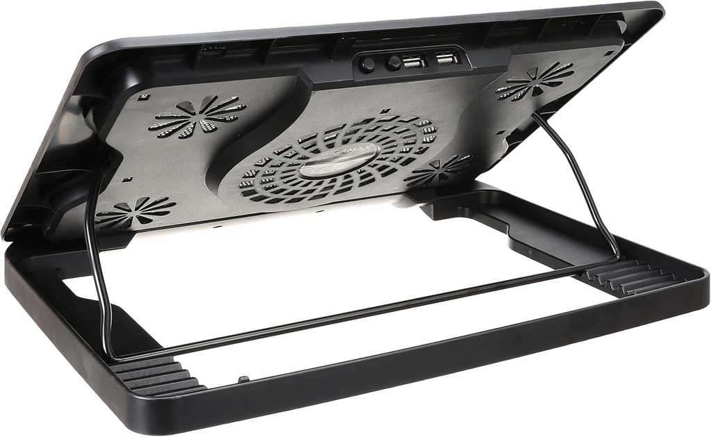 مبرد كمبيوتر محمول Gigamax gm88 مع 5 مراوح لأجهزة الكمبيوتر المحمولة - أسود 