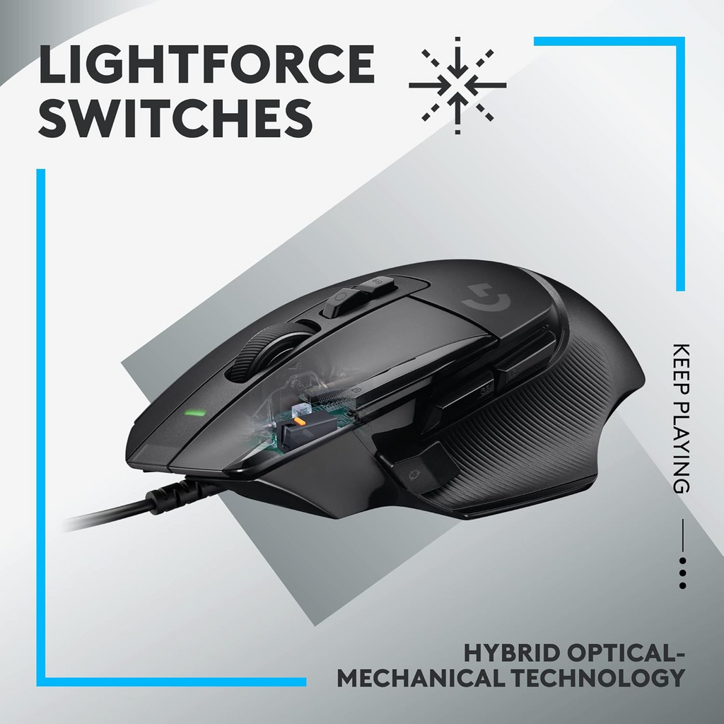 Logitech G502 X Gaming Mouse features a HERO 25K sensor  13 programmable buttons