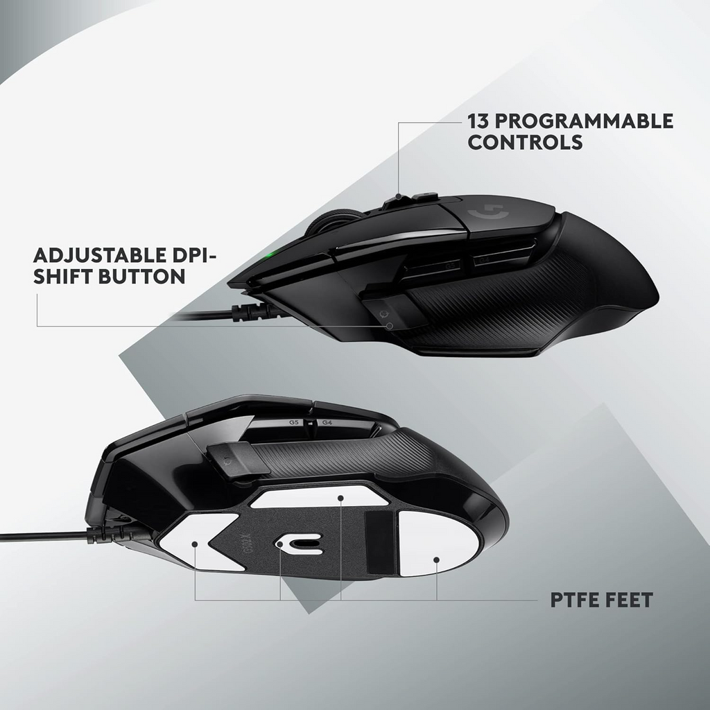 Logitech G502 X Gaming Mouse features a HERO 25K sensor  13 programmable buttons
