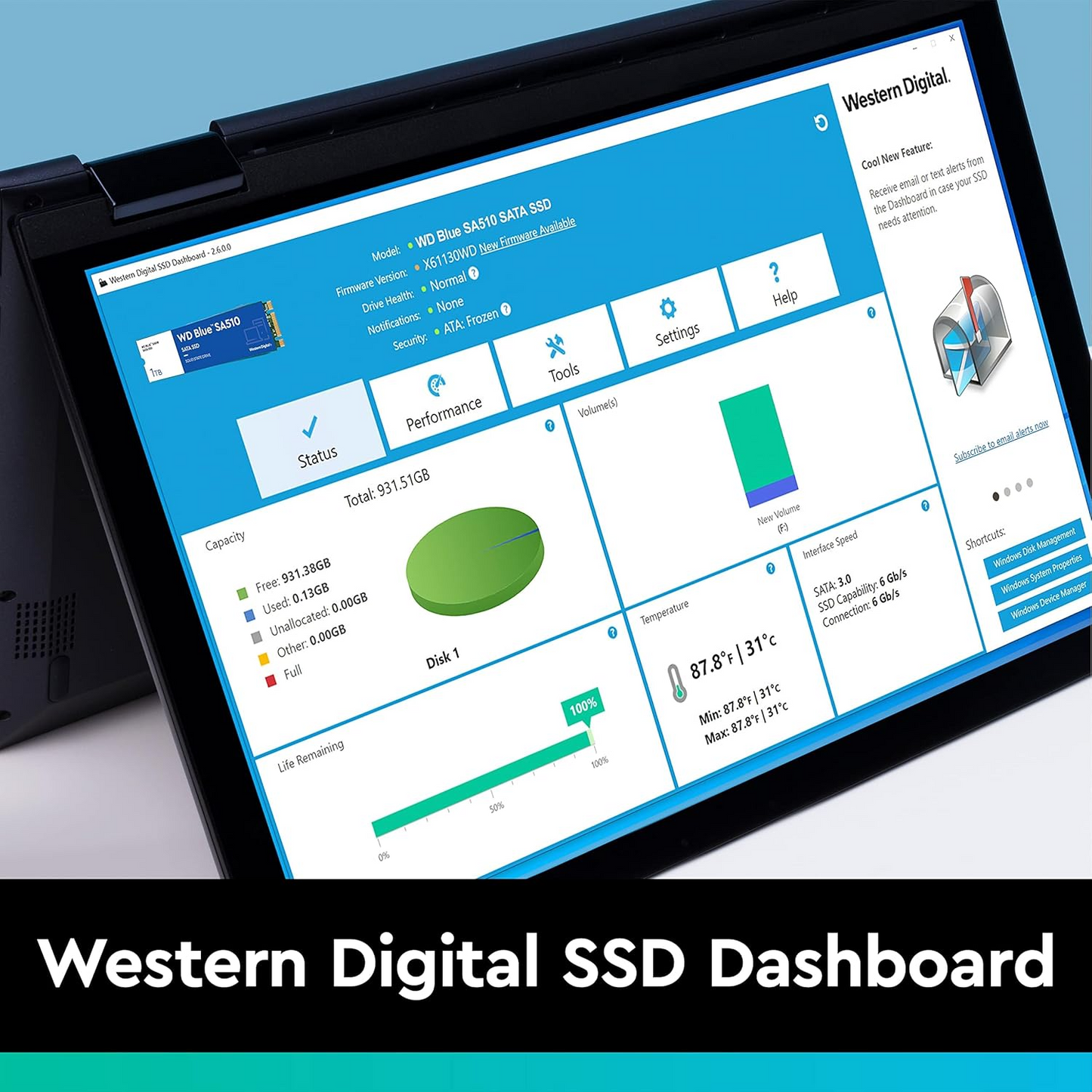 SSD WD Blue SA510 500GB 2.5" SATA SSD with up to 560MB/s Read Speed