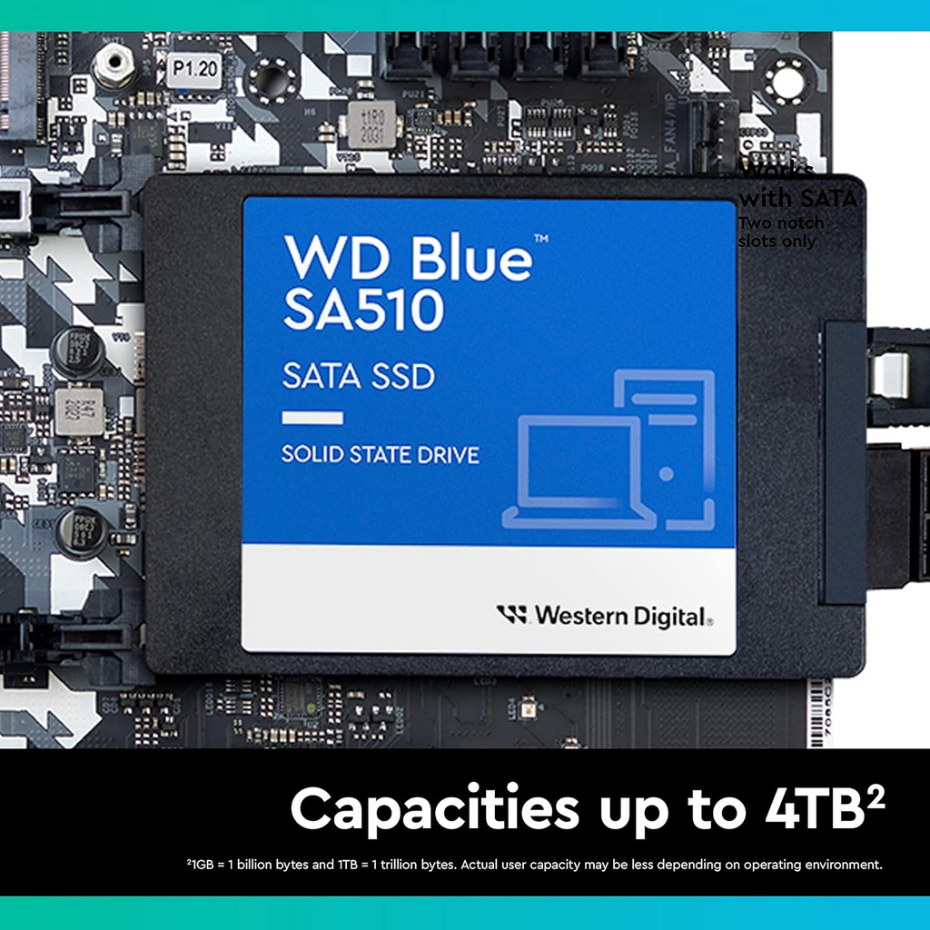 SSD WD Blue SA510 500GB 2.5" SATA SSD with up to 560MB/s Read Speed