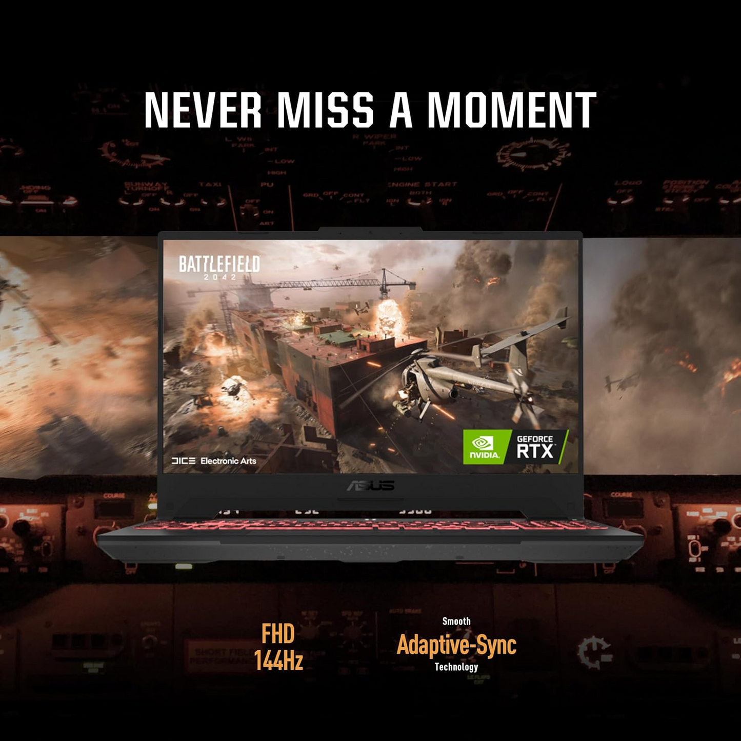 لابتوب الألعاب ASUS TUF F15 FA507NUR، معالج AMD Ryzen 7 7435HS، ذاكرة وصول عشوائي (RAM) سعة 512 جيجابايت، شاشة 15.6 بوصة FHD sRGB 100%، معدل تحديث 144 هرتز، بطاقة رسومات NVIDIA GeForce RTX 4050 سعة 6 جيجابايت GDDR6، نظام التشغيل Windows 11 
