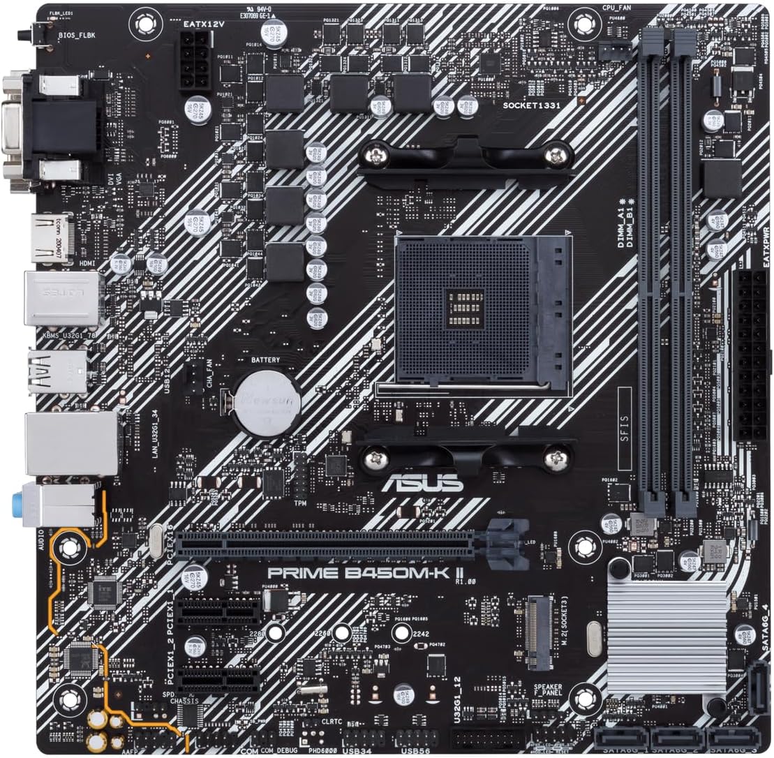 ASUS Prime B450M-K II Socket AM4 Motherboard