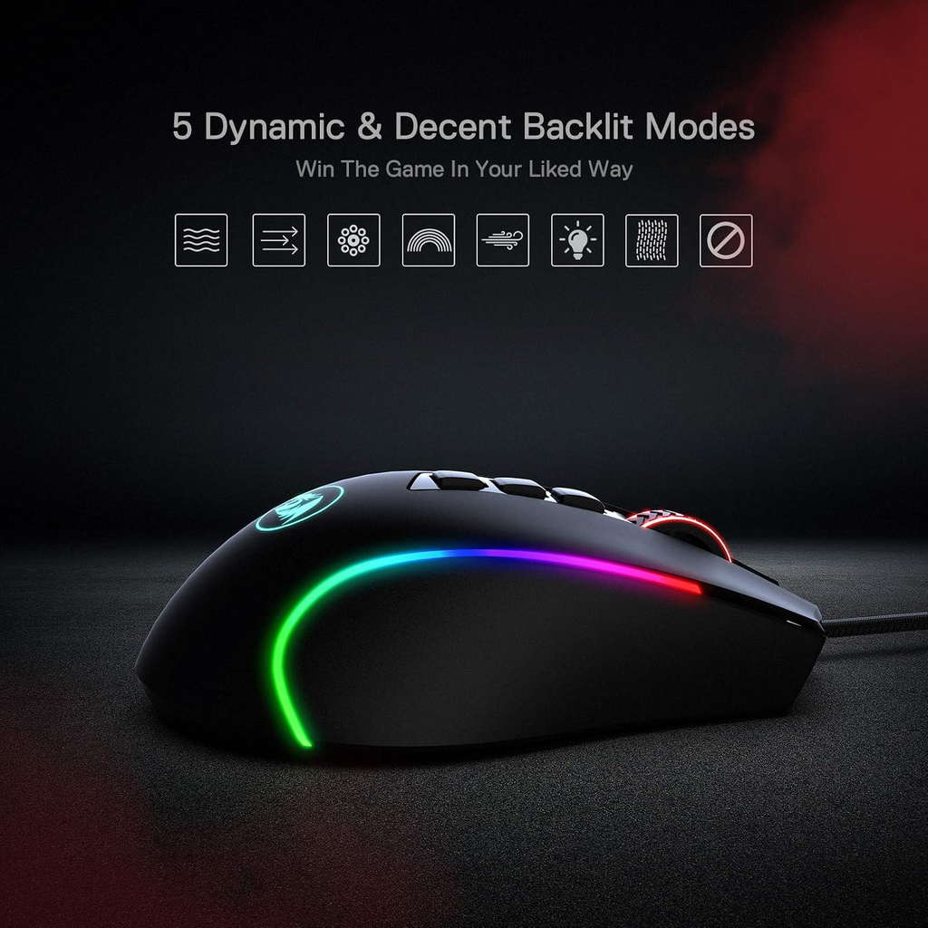 Redragon M612 Predator RGB 8000 DPI 11 Programmable Buttons Wired Gaming Mouse