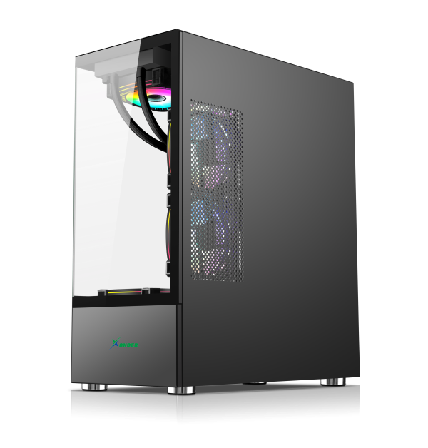صندوق Xander Jupiter Mid Tower مع 6 مراوح Argb ووحدة إمداد الطاقة 850 واط 80+ برونزي PCIe 5.0 Atx 3.1