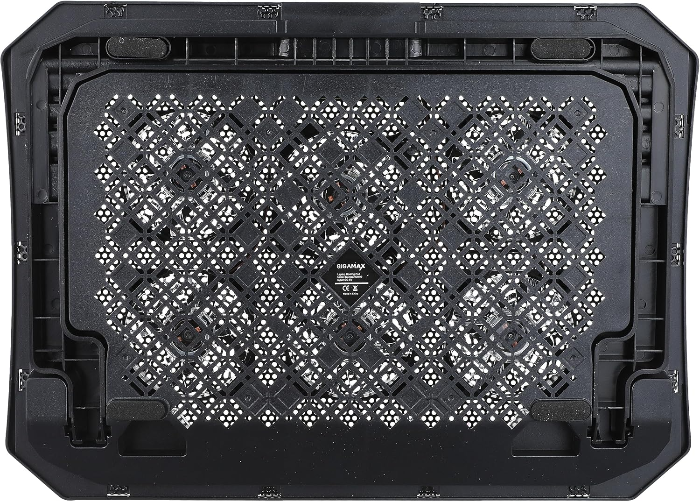 مبرد كمبيوتر محمول Gigamax gm99 مع 6 مراوح لأجهزة الكمبيوتر المحمولة - أسود 