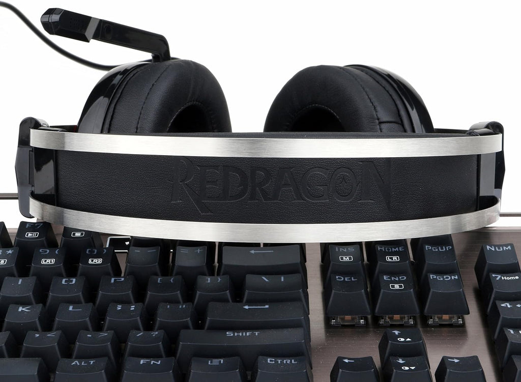 Redragon H601 TALOS 7.1 Channel Surround Stereo Gaming Headset Over Ear Headphones with Mic Individual Vibration Noise Canceling LED Light