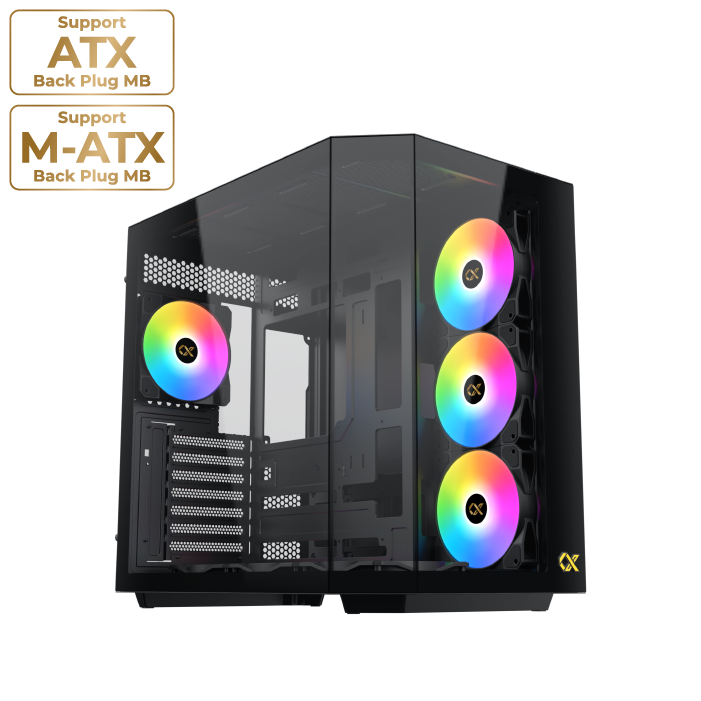 Xigmatek Cubi II Type C 7 Fans Argb Mid Tower Case Black