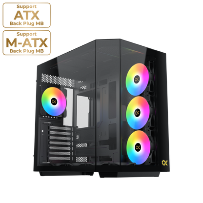 Xigmatek Cubi II Type C 7 Fans Argb Mid Tower Case Black