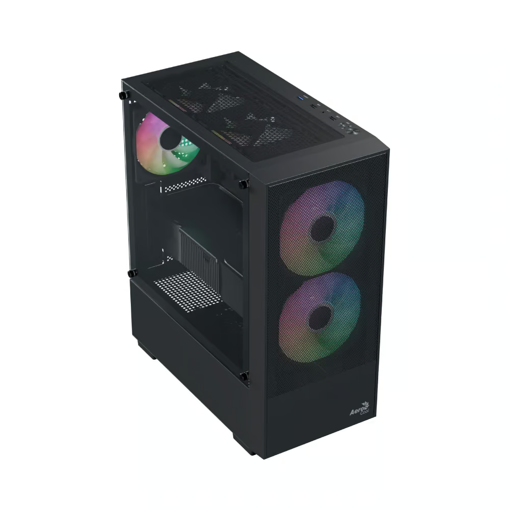 Aerocool B508A Flow Black 5 Argb Fans Mid Tower Case With Psu LUX 650W 80+ Bronze