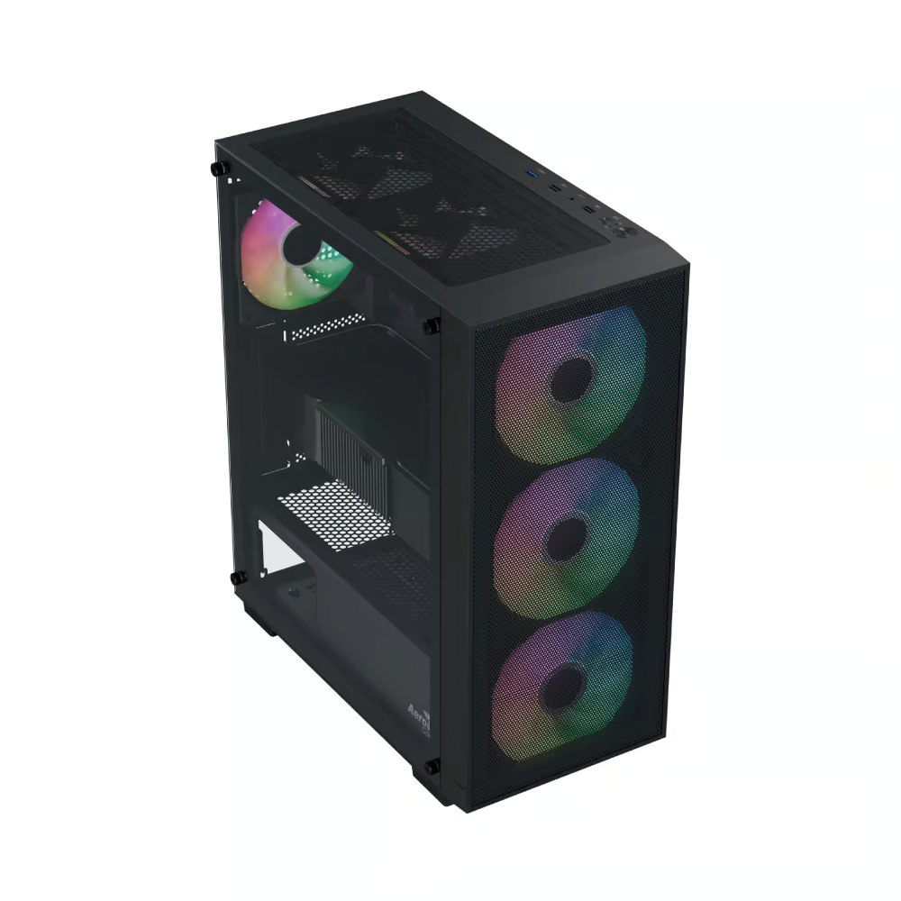 Aerocool B509A Flow Black 6 Argb Fans Mid Tower Case With Psu LUX 650W 80+ Bronze