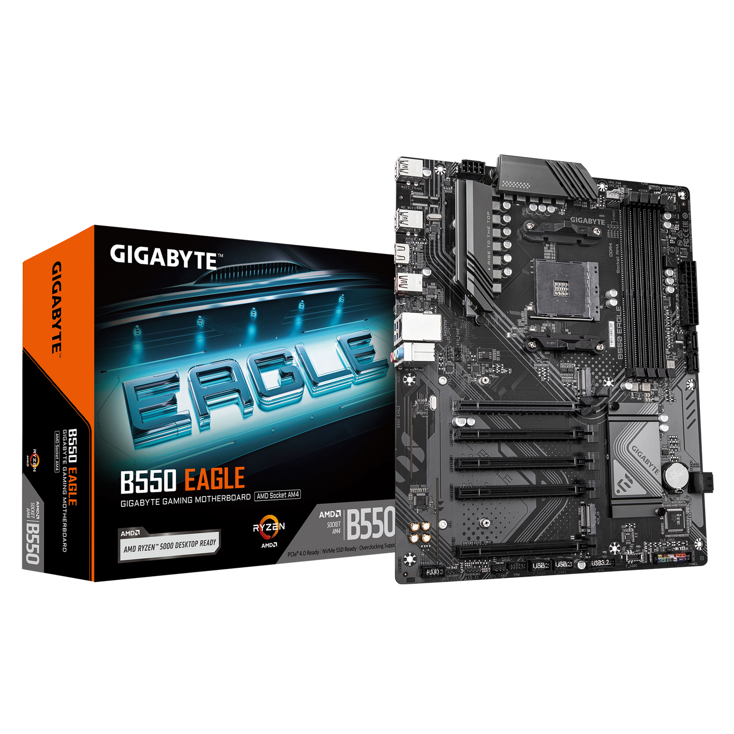 Gigabyte B550 Eagle ATX Motherboard Supports AMD Ryzen 3000-4000-5000 CPUs With 4x Ram Slots