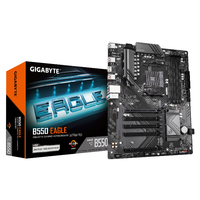 Gigabyte B550 Eagle ATX Motherboard Supports AMD Ryzen 3000-4000-5000 CPUs With 4x Ram Slots