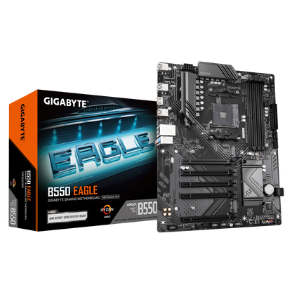 Gigabyte B550 Eagle ATX Motherboard Supports AMD Ryzen 3000-4000-5000 CPUs With 4x Ram Slots