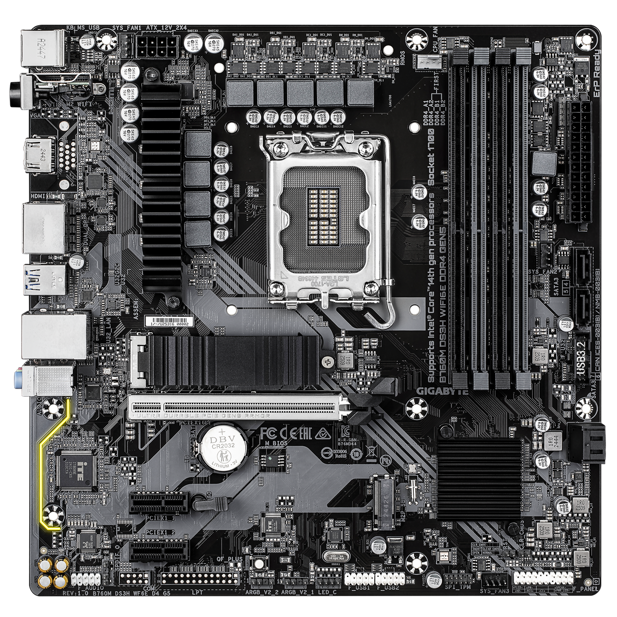 Gigabyte B760M DS3H WIFI6E DDR4 Gen5 Intel LGA1700 Motherboard