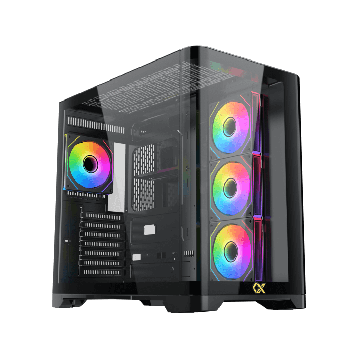 Xigmatek Crystal Storm 4 fan PWM Argb Curved TG Mid Tower Case