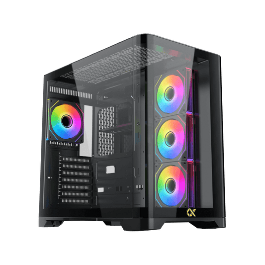 Xigmatek Crystal Storm 4 fan PWM Argb Curved TG Mid Tower Case