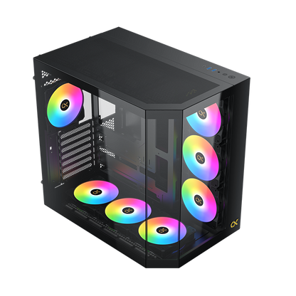Xigmatek Cubi II Type C 7 Fans Argb Mid Tower Case Black