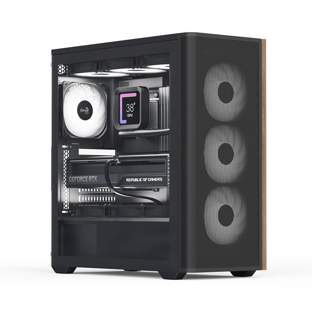 Aerocool D501a Black 4 Argb Fans Mid Tower Case With Psu LUXPRO 750W 80+ Bronze
