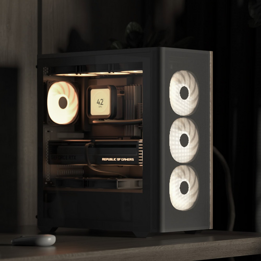 Aerocool D501a Black 4 Argb Fans Mid Tower Case With Psu LUXPRO 750W 80+ Bronze