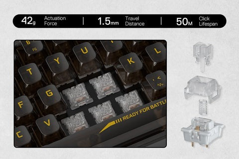 Redragon K617 SE 60% Wired RGB Gaming Keyboard 61 Keys Compact Full-Transparent Mechanical Keyboard w/Translucent Board Custom Linear Switch Pro Driver/Software Supported