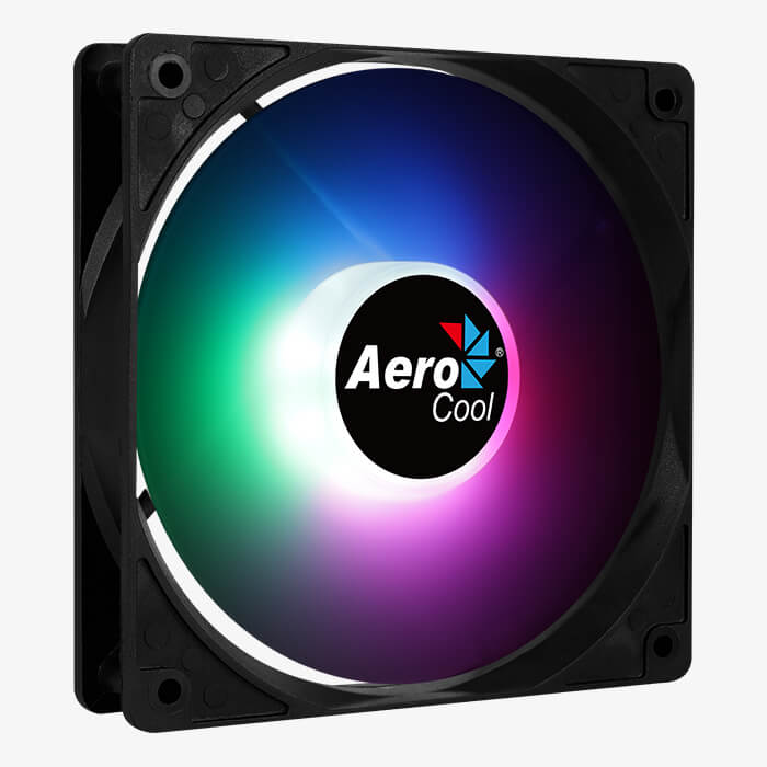 Aerocool Frost 12 Black 120mm with Molex + 3-Pin connector-RGB LED-Fan speed of 1000 RPM-Curved fan blades for maximum cooling performance