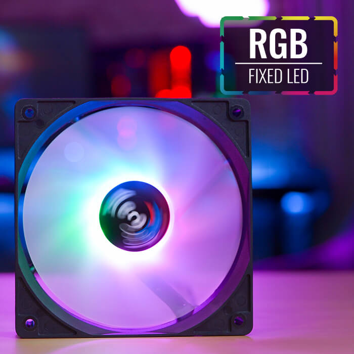 Aerocool Frost 12 Black 120mm with Molex + 3-Pin connector-RGB LED-Fan speed of 1000 RPM-Curved fan blades for maximum cooling performance