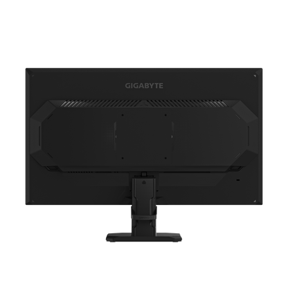 Gigabyte gaming monitor with black screen and central stand base