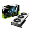 Gigabyte GeForce RTX 4060 Ti graphics card and packaging on a white background
