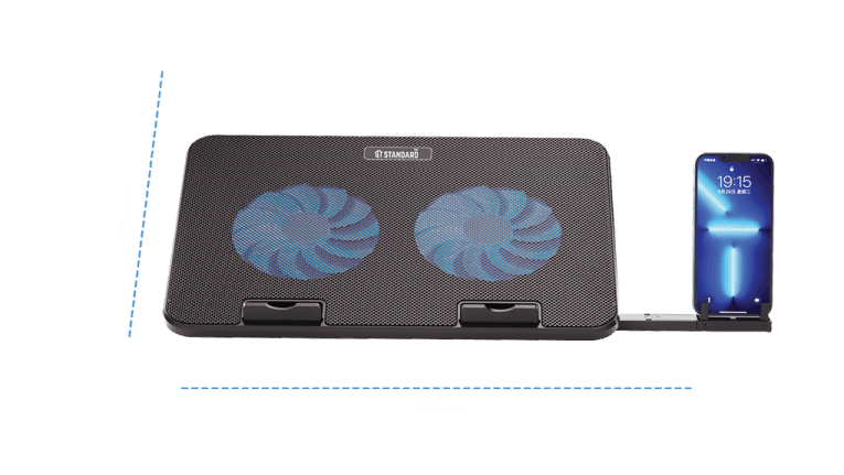 مبرد ICE 02 لأجهزة الكمبيوتر المحمولة من st-standard مع حامل للهاتف 