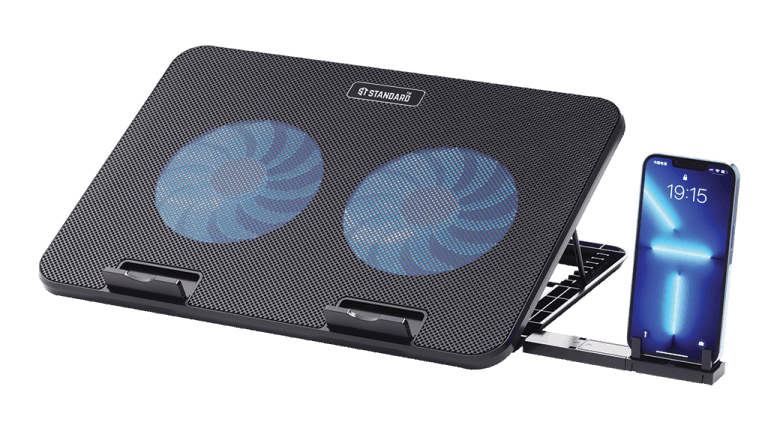 مبرد ICE 02 لأجهزة الكمبيوتر المحمولة من st-standard مع حامل للهاتف 