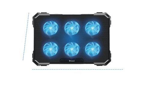 مبرد ICE-06N لأجهزة الكمبيوتر المحمولة حتى 17 بوصة مزود بـ 6 مراوح من st-standard - أسود 